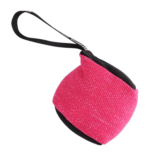 Dingo Gear Beißwurst Hundespielzeug aus Nylcot mit Griff 10x10 cm Würfelform in Schwarz/Rosa– Ideal für Training und Spiel S02775 von DINGO GEAR WWW.DINGOGEAR.COM 1977