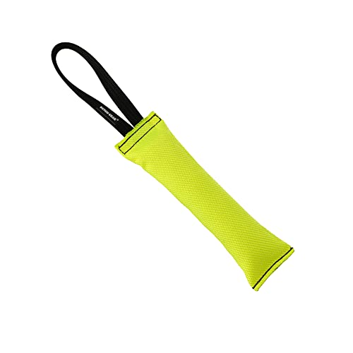 Dingo Gear Beisswurst aus Feuerwehrschlauch mit 1 Schlaufe 6 x 30 cm Gelb Hundetraining, Apportieren, Tauziehen und Zerrspiele Weich handgefertigt, Schwimmfähig Hundespielzeug S00304 von DINGO GEAR WWW.DINGOGEAR.COM 1977