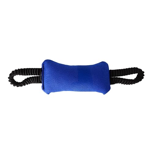 Dingo Gear Beißwurst mit 2 Griff Bungee Breite 8 cm Länge 22 cm aus Nylcot für Hundetraining IGP IPO Obedience Schutzhund Blau S02823 von DINGO GEAR WWW.DINGOGEAR.COM 1977