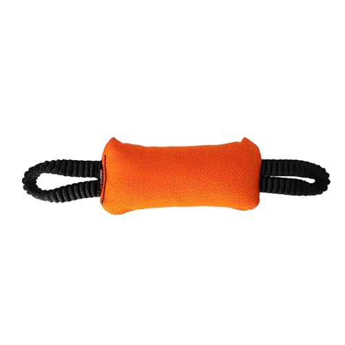 Dingo Gear Beißwurst mit 2 Griff Bungee Breite 8 cm Länge 22 cm aus Nylcot für Hundetraining IGP IPO Obedience Schutzhund Orange S02822 von DINGO GEAR WWW.DINGOGEAR.COM 1977