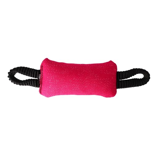 Dingo Gear Beißwurst mit 2 Griff Bungee Breite 8 cm Länge 22 cm aus Nylcot für Hundetraining IGP IPO Obedience Schutzhund Rosa S02824 von DINGO GEAR WWW.DINGOGEAR.COM 1977