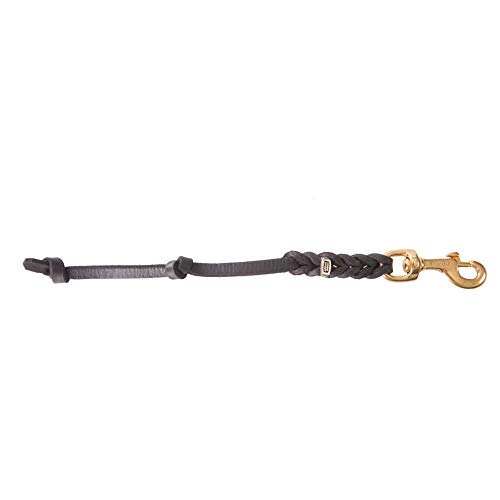 Dingo Gear Einzelne Lederleine Zwei Knoten Karabinerhaken Messing,Schwarz Farbe Länge 30 cm Breite 1 cm S03518 von DINGO GEAR WWW.DINGOGEAR.COM 1977