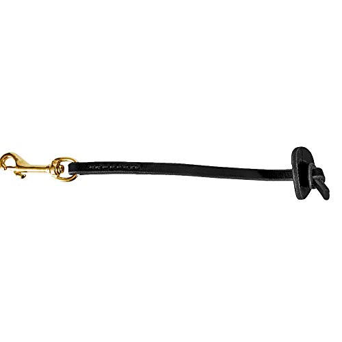 Dingo Gear Einzelne Lederleine mit Ring Karabinerhaken Messing,Schwarz Farbe Länge 30 cm Breite 1 cm S03520 von DINGO GEAR WWW.DINGOGEAR.COM 1977