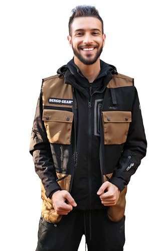 Dingo Gear Professionelle Weste für das Hundetraining, handgefertigt aus Ripstop und Mesh, viele funktionale Taschen, leicht, Farbe – Coyote Braun, Größe – 3XL (S01499) von DINGO GEAR WWW.DINGOGEAR.COM 1977