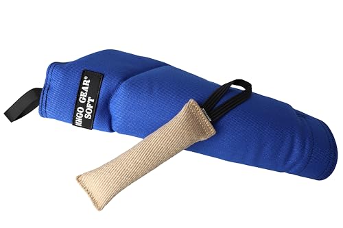 Dingo Gear Set Schutzarm aus Nylcot Midi Weich Beißärmel Plus Beisswurst aus Jute Beißtraining für IGP K9 Sport Training Erwachsener Hunde Blau Beißniveau 3 Fortgeschritten S10050 von DINGO GEAR WWW.DINGOGEAR.COM 1977