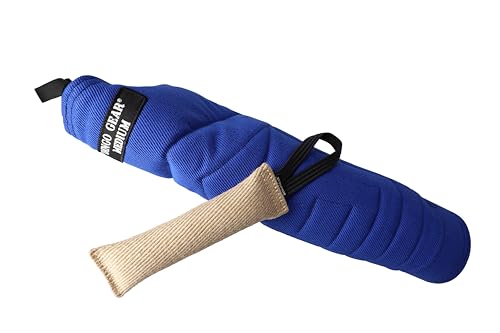 Dingo Gear Set Schutzarm aus Nylcot Mittel Hart Beißärmel Plus Beisswurst aus Jute Beißtraining für IGP K9 Sport Training Erwachsener Hunde Blau Beißniveau 4 Fortgeschritten S10052 von DINGO GEAR WWW.DINGOGEAR.COM 1977