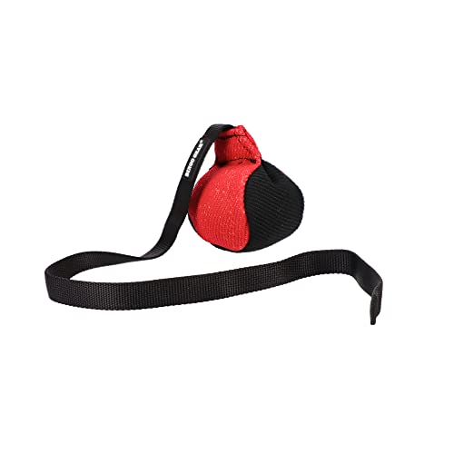 Dingo Gear Trainings-Spielzeug Bäll 9 cm Schwarz- Rot mit Griff 65 cm French-Material Nylcott Training Spiel Apport IGP Obedience S02813 von DINGO GEAR WWW.DINGOGEAR.COM 1977