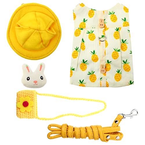 DINHEAROM 1satz Kaninchen Geschirr Und Leine Mit Süßem Hut Und Tasche Verstellbar Atmungsaktiv Für Kleine Haustiere Für Drinnen Und Draußen Für Kaninchen Und Andere Kleintiere DINHEAROM 1satz Kaninchen Geschirr Und Leine Mit Süßem Hut Und Tasche Verstellbar Atmungsaktiv Für Kleine Haustiere Für Drinnen Und Draußen Für Kaninchen Und Andere Kleintiere von DINHEAROM