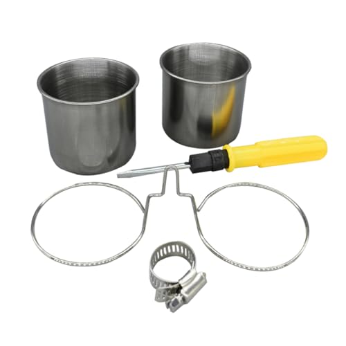 DINHEAROM 1satz Parrot Feeder Aus Edelstahl Futter Und Wasserschalen Für Vögel Vielseitige Zubehörteile Für Vogelkäfige Einfache Reinigung Und Nutzung Für Papageien Und Andere Vögel DINHEAROM 1satz Parrot Feeder Aus Edelstahl Futter Und Wasserschalen Für Vögel Vielseitige Zubehörteile Für Vogelkäfige Einfache Reinigung Und Nutzung Für Papageien Und Andere Vögel von DINHEAROM
