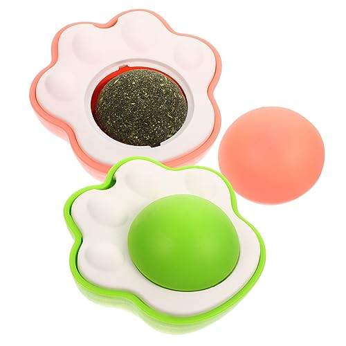 DINHEAROM 2 Sätze Katzenspielzeug Set aus Rotierende Katzenminze Bälle für Selbstbeschäftigte Katzen Zahnpflege und Grün für Drinnen und Draußen DINHEAROM 2 Sätze Katzenspielzeug Set aus Rotierende Katzenminze Bälle für Selbstbeschäftigte Katzen Zahnpflege und Grün für Drinnen und Draußen von DINHEAROM
