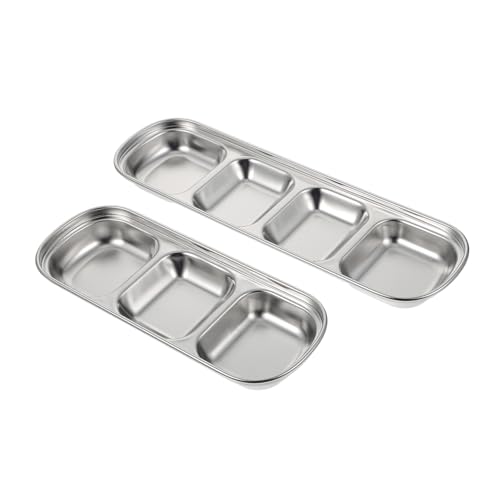 DINHEAROM 2 Stück Haustier -fütterungsschale Tablett Tierfutter Kaninchen Schüsseln Geteilt Futterautomat Für Haustiere Fächer Hund Platte Futternapf Für Hamster Silver Rostfreier Stahl DINHEAROM 2 Stück Haustier -fütterungsschale Tablett Tierfutter Kaninchen Schüsseln Geteilt Futterautomat Für Haustiere Fächer Hund Platte Futternapf Für Hamster Silver Rostfreier Stahl von DINHEAROM