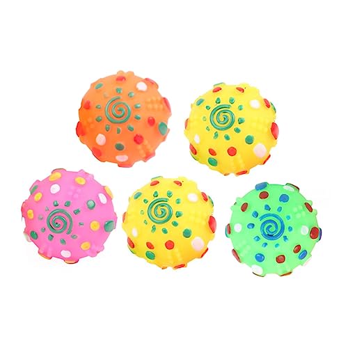 DINHEAROM 5Pcs Haustier Sound Kleiner Hund Welpe Kleine Hund Kauen Hundebällchen Welpe Kauen Haustier Spielzeughund Ball Hunde Tier Ball von DINHEAROM