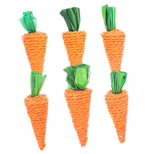 DINHEAROM 6stücke Woven Carrot Spielzeug Für Hamster Und Kleintiere Zum Zähneknirschen Und Spielen Aus Natürlichem Pflanzenmaterial Große Karotten Für Gesunde Zahnpflege DINHEAROM 6stücke Woven Carrot Spielzeug Für Hamster Und Kleintiere Zum Zähneknirschen Und Spielen Aus Natürlichem Pflanzenmaterial Große Karotten Für Gesunde Zahnpflege von DINHEAROM