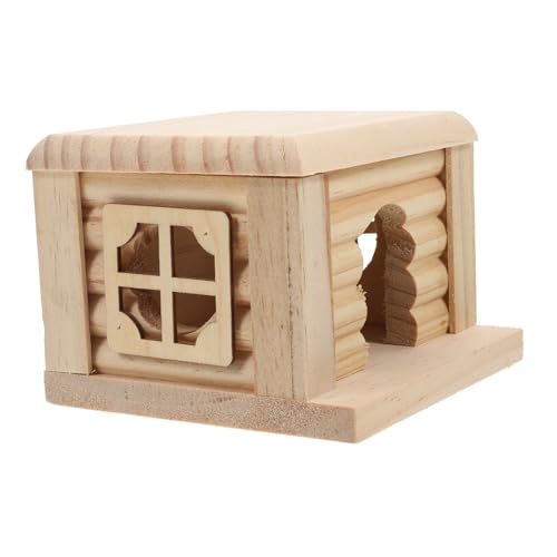 DINHEAROM Hamsterhütte Aus Holz, Käfig, Hamsterversteck, Hamsterhaus, Labyrinth, Hamsterhütte, Versteck, Hamsterhütte, Kleines Haustierhaus, Hamsterhaus Aus Holz von DINHEAROM