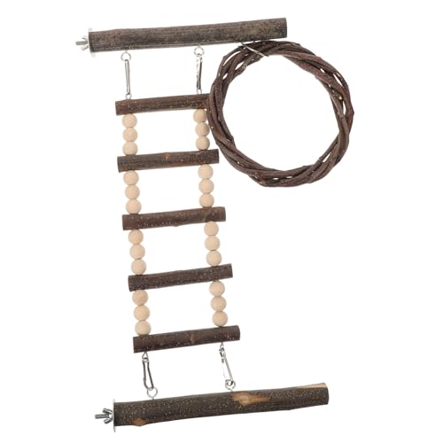 DINHEAROM Holz Vogel Kletterleiter für Papageien Interaktive Spielleiter für Kleine und Mittelgroße Vögel Einfache Installation Perfekter Spielplatz Klettern DINHEAROM Holz Vogel Kletterleiter für Papageien Interaktive Spielleiter für Kleine und Mittelgroße Vögel Einfache Installation Perfekter Spielplatz Klettern von DINHEAROM