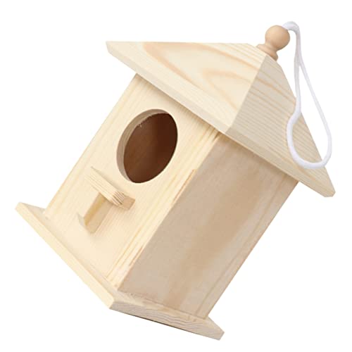 DINHEAROM Holz Vogelhaus Hängend Kleine Vogelnestbox für Außenbereich für Papageien Sittiche und Andere Kleine Vögel Wetterfest und Langlebig Garten Dekoration DINHEAROM Holz Vogelhaus Hängend Kleine Vogelnestbox für Außenbereich für Papageien Sittiche und Andere Kleine Vögel Wetterfest und Langlebig Garten Dekoration von DINHEAROM
