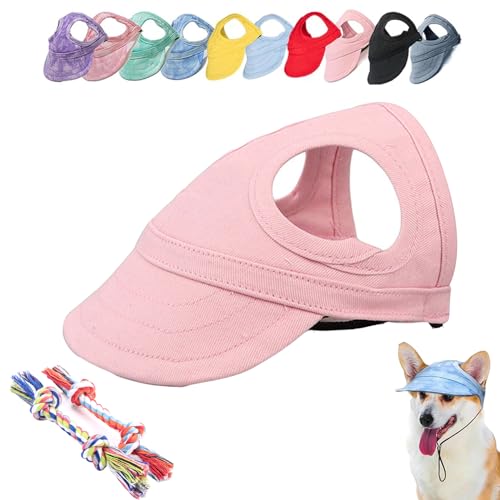 DINNIWIKL Outdoor Sun Protection Hood for Dogs, Pet Baseball Cap Sun Hat with Ear Holes, 2024 New Dog Outdoor Sun Protection Hat, Summer Sun Hat for Dogs Cats (M,Pink-2) von DINNIWIKL