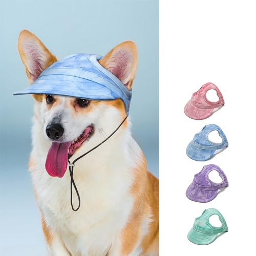 Outdoor Sonnenschutz Hut für Hunde, Hundeballmütze, Baseballmütze für Hunde, Basecap Verstellbar Sonnenschutz Hut Hundecap mit Ohrlöchern, Outdoor-Sunbonnet für Haustiere (Pink, L) von DINNIWIKL
