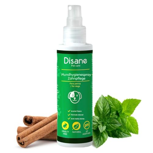 DISANE Mundhygiene-Spray für Hunde und Katzen | 150ml | Mundspülung Hunde gegen Mundgeruch | Anti-Weinstein-Spray gegen Mundgeruch bei Hunden | Alternative zur Zahnbürste für Hunde von DISANE