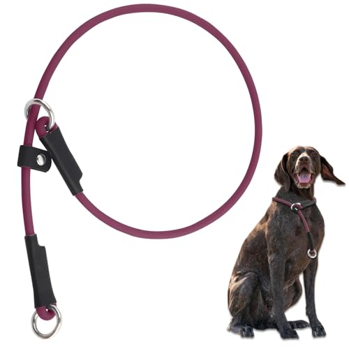 Schlupfhalsband für Hundeausstellungshalsband, Trainingshalsband – 45,7 cm, rutschfestes Hundehalsband, leicht, verstellbar, wasserdicht, PVC, kein Ziehen, rotes Hundehalsband von DISCPETSEC