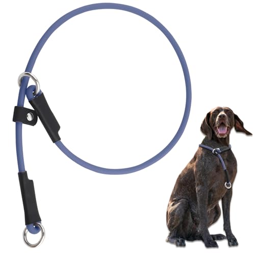 Schlupfhalsband für Hundeausstellungshalsband, Trainingshalsband – 55,9 cm, rutschfestes Hundehalsband, leicht, verstellbar, wasserdicht, PVC, kein Ziehen, blaues Hundehalsband von DISCPETSEC