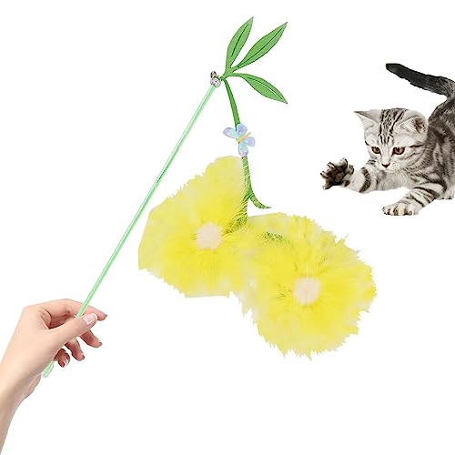 DISPRA Cat Teaser Stick – interaktives Spielzeug Flower Bell Cat Wand | Soft Cat Teaser Pet Toy for Homes Veterinary Hospitals Cat Cafe Pet Stores von DISPRA