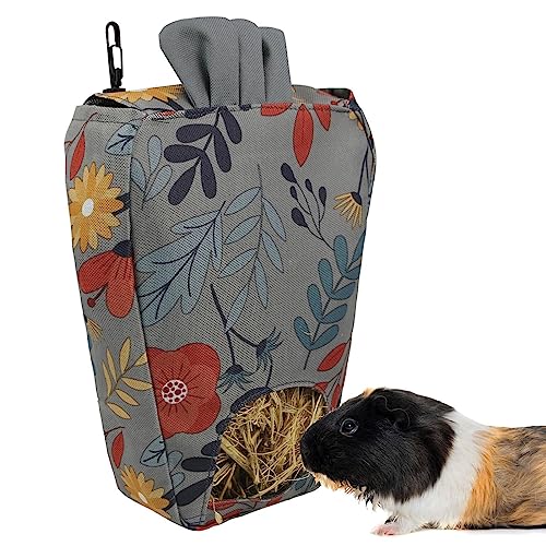 DISPRA Heufutterstation für Meerschweinchen, Heufutter, Meerschweinchen-Ladegerät | Chinchillas Dutch Pig Flower Pet Feeder Tasche bedruckt Futter Futter Heu von DISPRA