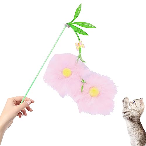 DISPRA Katzen-Teaser Stick – Katze Glocke Blume | Soft Cat Teaser Pet Toy für Zuhause, Veterinary Krankenhäuser, Katzen, Cafe Pet Stores von DISPRA