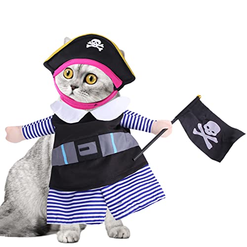 DISPRA Piratenkostüm für Katzen | Halloween Pirat Hut Dress Up Kostüm Zubehör | Niedliche Katzenzubehör für Halloween Weihnachten von DISPRA