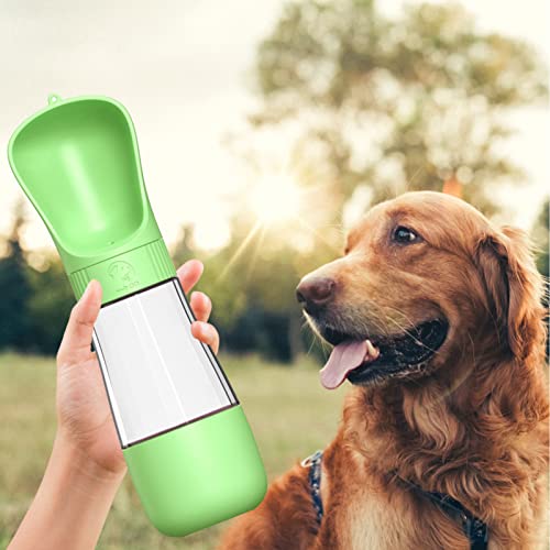 DISPRA Tragbare Wasserflasche für Hunde, Lebensmittelbehälter und Wasserspender 2-in-1 – auslaufsicheres Futterhaus für Lebensmittelqualität für Wandern, Outdoor und Reisen von DISPRA