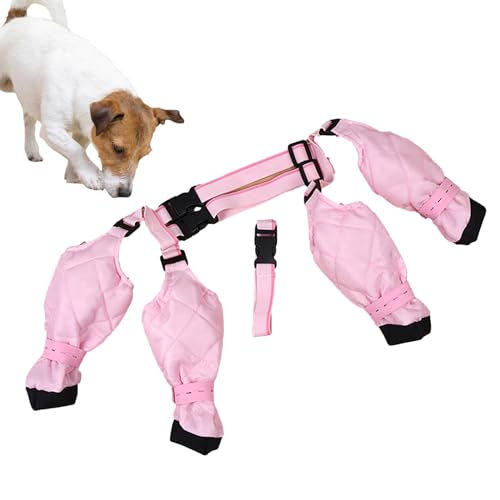 Hundepfoten-Stiefel-Leggings, Baumwoll-Hunde-Hosenträgerstiefel, wasserdichte Leggings-Hundeschuhe zum Schutz der Pfoten, schmutzabweisende Anti-Fall-Hunde-Stiefel-Leggings für den Winter, Outdoor-Spa von DISPRA