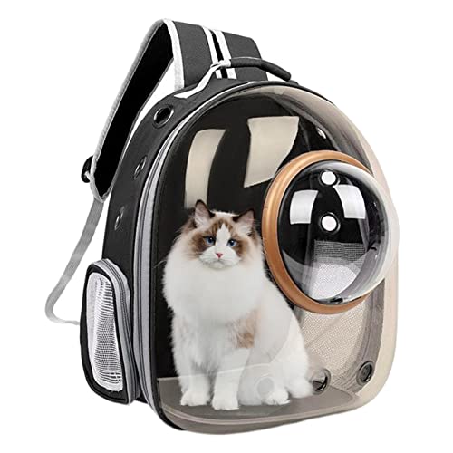 Katzenaufbewahrungsrucksack, transparenter Haustier-Wanderrucksack, tragbarer belüfteter Katzenrucksack mit atmungsaktiven, gepolsterten Schultergurten, leichte Luftpolstertasche für Katzen, Hunde, von DISPRA