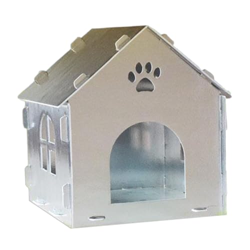 Katzenhaus aus Aluminiumfolie, wasserdicht, drei Dimensionen, isoliertes Feral-Katzenhaus für den Winter, wetterfester Unterschlupf mit stabilem Rahmen und einem weichen Kissen für Garage, , von DISPRA