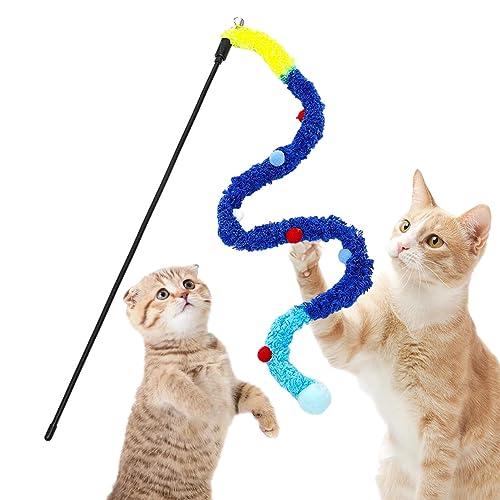 Katzenspielzeug Mit Federn, Katzenspielzeug Mit Glöckchen, Einziehbares Katzenspielzeug Mit Federn, Interaktives Katzenspielzeug Mit Federn Für Den Innenbereich, Katzenspielzeug Mit Schnurspielzeug, N von DISPRA