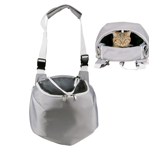 Katzentragetasche, Schnallen-Design, Welpentasche, vielseitig verwendbar, umwandelbar, atmungsaktiv, Hundetasche, Tragetasche mit verstellbarem Schultergurt für kleine Tiere, Hunde und Katzen von DISPRA