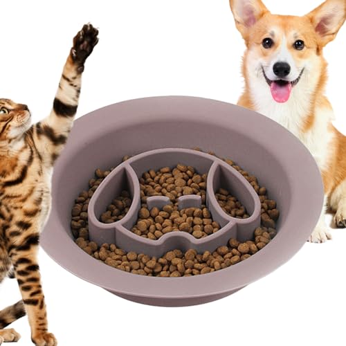 Langsamer Futternapf für Katzen, Silikon, langsamer Fressnapf für Welpen, Hund, langsamer Futternapf mit Saugnäpfen, lebensmittelecht, Katzenpuzzle-Futterstation, Hundenäpfe zum Verlangsamen des von DISPRA