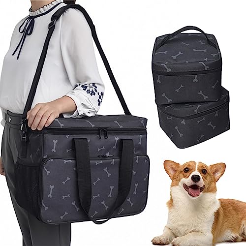 Soft Slide Haustier-Tragetasche, 3-teilige tragbare Hunde-Geldbörse aus Segeltuch, multifunktionaler Haustier-Organizer-Rucksack mit Taschen, atmungsaktive Hunde-Reisetasche, Hunde-Reisetasche für Wan von DISPRA