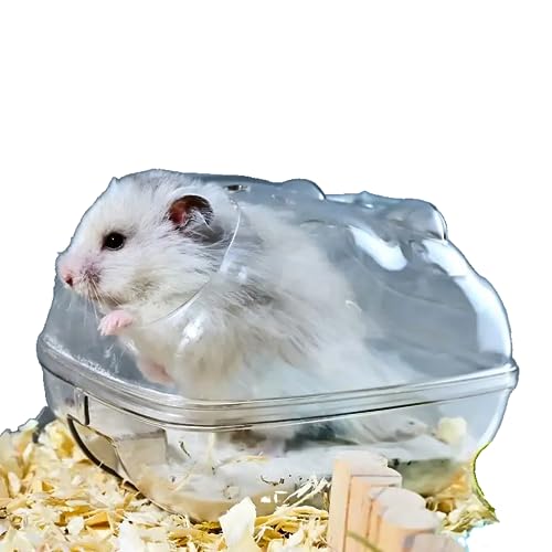 Hamster-Badezimmer-Toilette – großer Platz, Anti-Spritzer, niedliches transparentes Badezimmer – greifen Sie den niedlichen Moment Ihres Haustieres von DIUKES