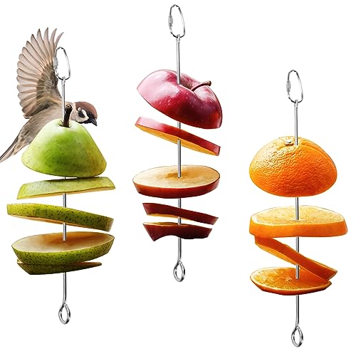 3PCS Vogelkäfig Zubehör, Edelstahl Vogelfutterhalter Papagei Obst Gemüse Sticks Halter, Käfig Feeder Futtersuche Spielzeug für Sittich von DIVSEA