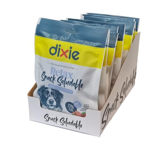 DIXIE Gesunde Relax-Snacks 10 x 150 g – Snacks für Hunde – 72 % Fleisch und Fisch – mit Melisse und Kamille – hilft bei der Bekämpfung von Nervositäten – natürliche Inhaltsstoffe – alle Arten von von DIXIE