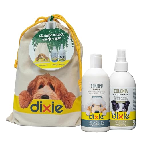 DIXIE - Limited Edition Weihnachten Kulturbeutel für Hunde und Katzen - Natürliches Shampoo 225 ml + Köln 250 ml - Hypoallergenes Shampoo - Köln für Hunde und Katzen - respektiert die Haut von von DIXIE