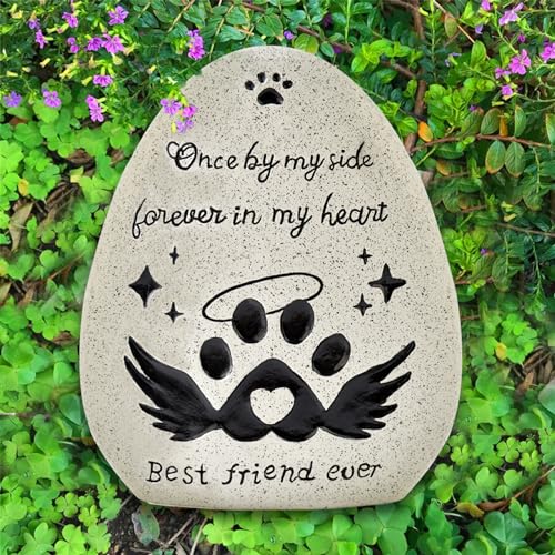 DIYJEP Grabstein Katze Hund, Ei-Form Gedenktafel Hund FüR Grab Einmal An Meiner Seite FüR Immer In Meinem Herzen, Gedenkstein Katze Hund FüR Haustier Katze Hund Memorials & Funerary von DIYJEP