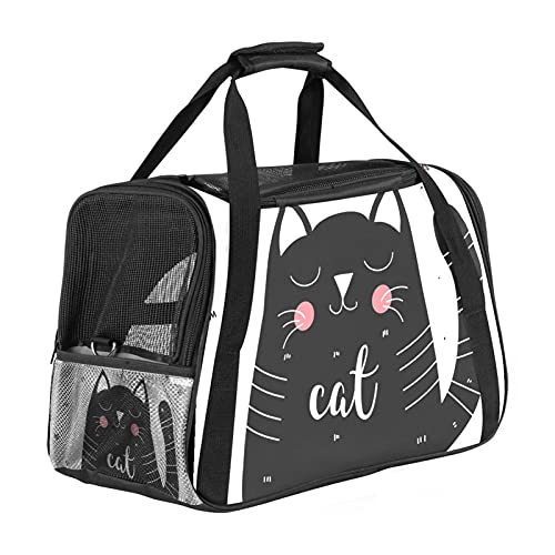 DIYOF Pet Travel Carrier Bag, tragbare Pet Bag - Klappbarer Pet Carrier-Stoff, Travel Carrier Bag für Hunde oder Katzen, Pet Cage mit abschließbaren Sicherheitsreißverschlüssen, Cute Cat von DIYOF