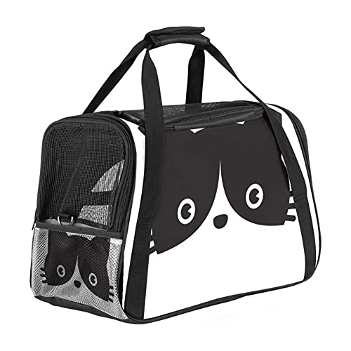 DIYOF Premium Pet Carrier Airline Approved Soft Sided für Katzen und Hunde Tragbare gemütliche Reisetasche, Autositz Safe Carrier, Cat Cartoon von DIYOF