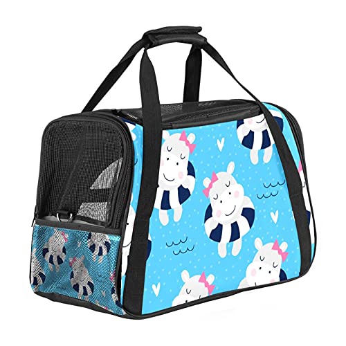 Pet Travel Carrier Bag, tragbare Pet Bag - Klappbare Pet Carrier-Tasche, Travel Carrier Bag für Hunde oder Katzen, Pet Cage mit abschließbaren Sicherheitsreißverschlüssen, Dairy Cattle Bowknot Swim Ring von DIYOF