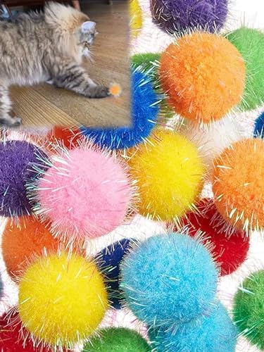 DIYUQISHI 50 Stück Katzenball-Spielzeug für Indoor-Katzen, interaktives Katzenspielzeug-Bälle für Bewegung und Unterhaltung, Katzenspielzeug für kleine und mittelgroße Rassen von DIYUQISHI