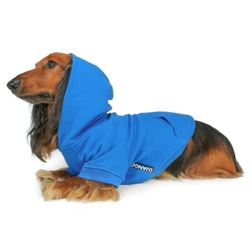 DJANGO Hunde-Kapuzenpullover und superweicher und dehnbarer Pullover - vollständig gefüttert mit elastischem Bund, Leinenportal und Gesäßtasche (Alpinblau, Größe S) von DJANGO