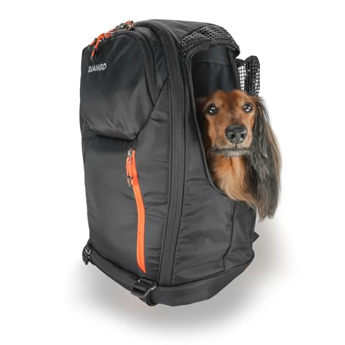 DJANGO Hundetragerucksack - Moderner Haustier-Tragerucksack für Hunde & Katzen mit Hüftgurt, Wasserflaschenhülle, Laptop-Tasche - Hundetragerucksack & Katzentragerucksack für Wandern, Camping, Pendeln von DJANGO