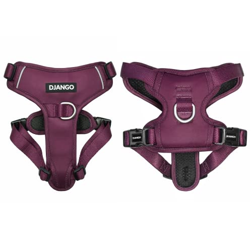 DJANGO Tahoe No Pull Hundegeschirr,Bequemes,Verstellbares und sicheres Design für den täglichen Gebrauch (Large, Raspberry Purple) von DJANGO