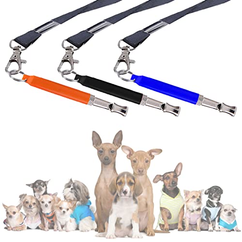 DKDDSSS 3 Stück Hundepfeife, Ultraschall Hundepfeife, Einstellbare Hochfrequenz Hunde Zubehör mit Lanyard für Hundeerziehung Hundetraining von DKDDSSS